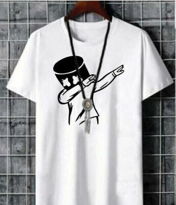 Pachirisu Printed Men Round Neck White T-Shirt