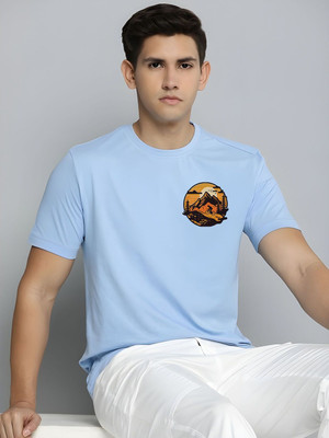 SZN Printed Men Round Neck Light Blue T-Shirt
