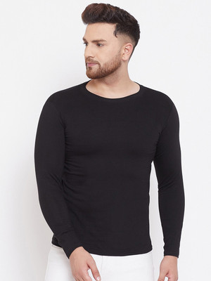 RULEDBYSUN Solid Men Round Neck Black T-Shirt