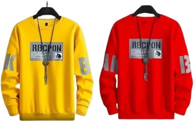 Expert Choice Typography Men Round Neck Yellow, Red T-Shirt