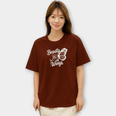 Hivewear Printed Women Round Neck Brown T-Shirt