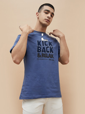 Fame Forever by Lifestyle Printed Men Round Neck Blue T-Shirt