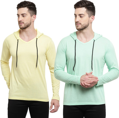 Tresna Fab Solid Men Hooded Neck Multicolor T-Shirt