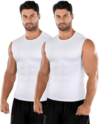 Ashu Fashions Solid Men Round Neck White T-Shirt