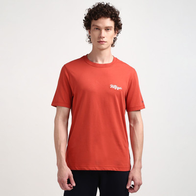 TOMMY HILFIGER Solid Men Round Neck Red T-Shirt