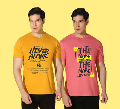 WOOSTRO Typography Men Round Neck Multicolor T-Shirt