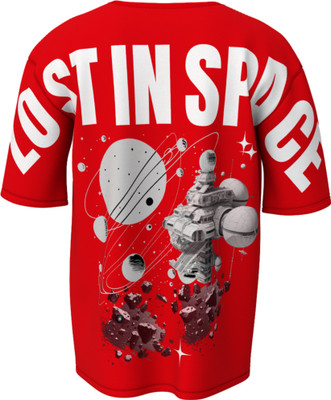 Hello Swanky Printed Men Round Neck Red T-Shirt