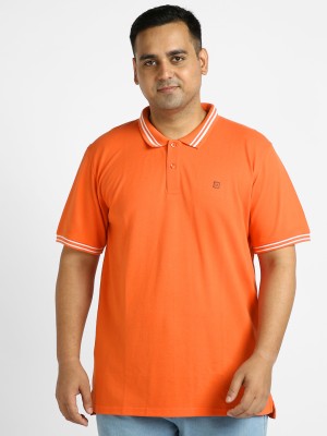 Urbano Plus Solid Men Polo Neck Orange T-Shirt