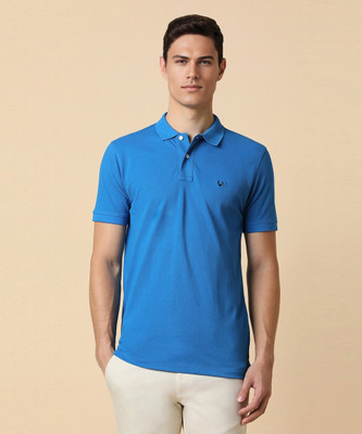 Allen Solly Solid Men Polo Neck Blue T-Shirt