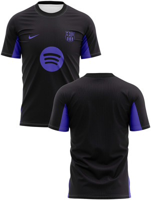 IZON Printed Men Round Neck Black T-Shirt