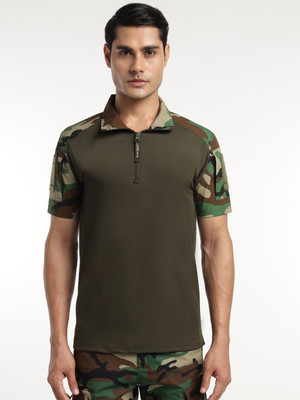 MOUNTMILLER Military Camouflage Men Polo Neck Multicolor T-Shirt