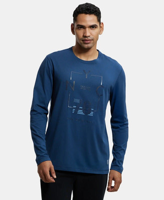 JOCKEY Graphic Print Men Round Neck Blue T-Shirt