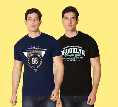 WOOSTRO Typography Men Round Neck Multicolor T-Shirt