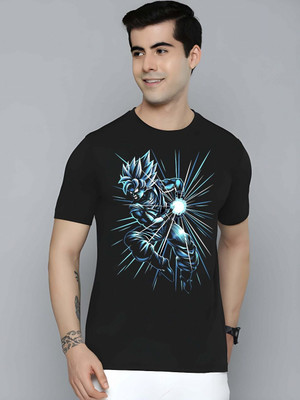 Moda Rapido Graphic Print Men Round Neck Black T-Shirt