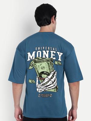 Benny Brooks Graphic Print Men Round Neck Blue T-Shirt