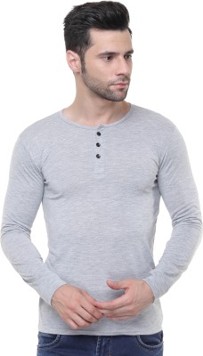 KARISHMA TEXTILES Solid Men Round Neck Grey T-Shirt