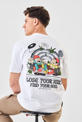 Snitch Graphic Print Men Crew Neck White T-Shirt