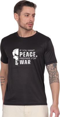 SaurabhEcomX Typography Men Round Neck Black T-Shirt