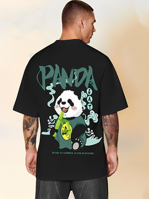 Crazybee Graphic Print Men Round Neck Black T-Shirt