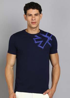 HRX by Hrithik Roshan Graphic Print Men Round Neck Dark Blue T-Shirt