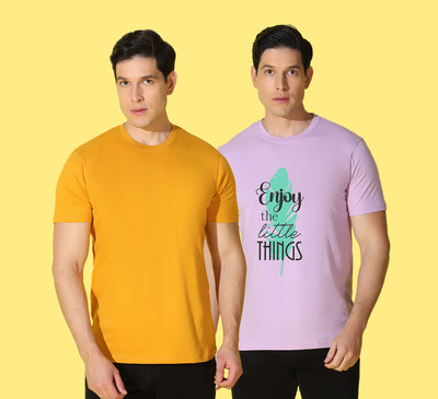 WOOSTRO Typography Men Round Neck Multicolor T-Shirt