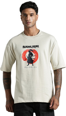 urban panther Graphic Print Men Round Neck White T-Shirt