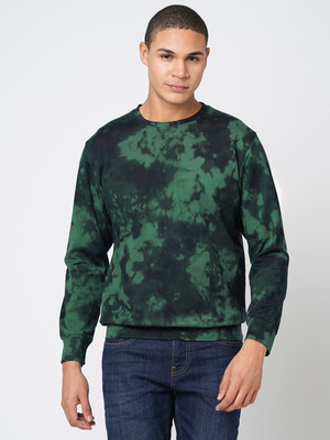 Leean Patterns Printed Men Round Neck Green T-Shirt