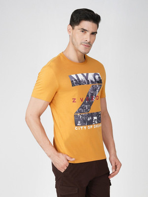 Zvezda Printed Men Round Neck Yellow T-Shirt