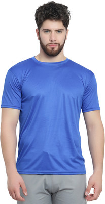 AFCollection Printed Men Round Neck Dark Blue T-Shirt
