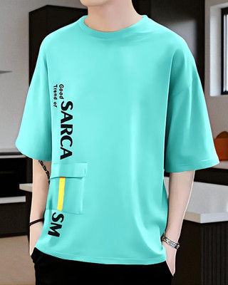 FAOES Typography Men Round Neck Green T-Shirt