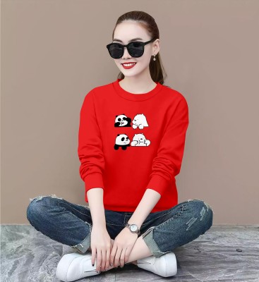 TOPIEST Printed Women Round Neck Red T-Shirt