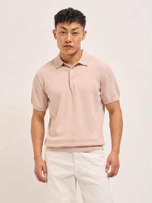 THE BEAR HOUSE Solid Men Polo Neck Pink T-Shirt