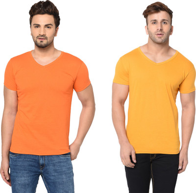 Tresna Fab Solid Men V Neck Multicolor T-Shirt
