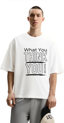 fashnobic Graphic Print Men Round Neck White T-Shirt