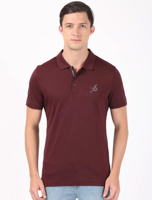 JOCKEY Solid Men Polo Neck Maroon T-Shirt