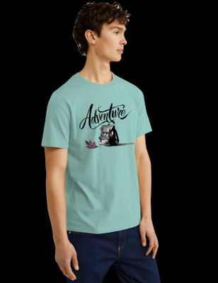 RAN ELEVEN COMPANY Printed Men Round Neck Light Blue T-Shirt