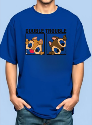 goodsign Printed Men Round Neck Blue T-Shirt