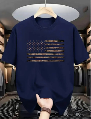 Magneto Printed Men Round Neck Dark Blue T-Shirt