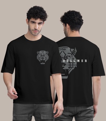 Bullmer Printed, Typography Men Round Neck Black T-Shirt