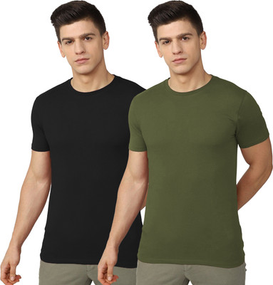 RULEDBYSUN Solid Men Round Neck Multicolor T-Shirt