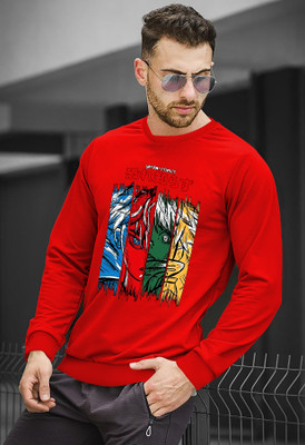 Rawmen Printed Men Round Neck Red T-Shirt