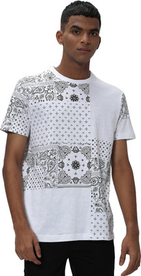 MUFTI Printed Men Crew Neck White T-Shirt