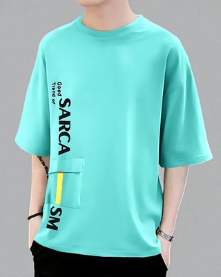 FAOES Typography Men Round Neck Green T-Shirt