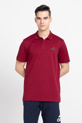 ADIDAS Printed Men Polo Neck Red T-Shirt