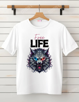 DIBBY Graphic Print Men Round Neck White T-Shirt