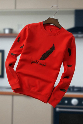 Autna Printed Men Round Neck Red T-Shirt