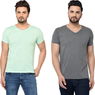 Tresna Fab Solid Men V Neck Multicolor T-Shirt