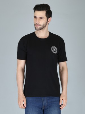 Nation Polo Club Solid Men Round Neck Black T-Shirt