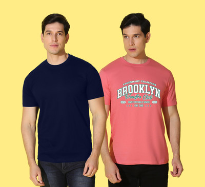 WOOSTRO Printed Men Round Neck Multicolor T-Shirt