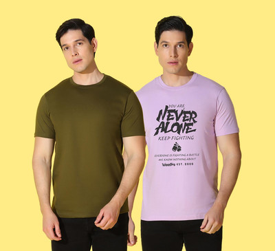 WOOSTRO Typography, Solid Men Round Neck Multicolor T-Shirt